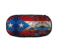 JEJEA Porto Rico Trousse à crayons grande capacité pour papier peint Motif drapeau, Noir , Taille unique, Organiseur de sac