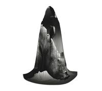 JEJEA Robe de magicien à capuche avec imprimé rhinocéros d'Afrique du Sud, Halloween, cosplay, fête de Noël, cape d'Halloween médiévale et Renaissance