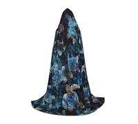 JEJEA Robe de magicien à capuche avec imprimé tortue de mer, Halloween, cosplay, fête de Noël, cape médiévale de la Renaissance
