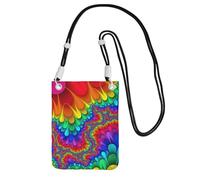 JEJEA Sac à bandoulière arc-en-ciel imprimé tie-dye rouge pour homme et femme, sac à main à sangle réglable, pour voyage, shopping, Noir , Taille unique