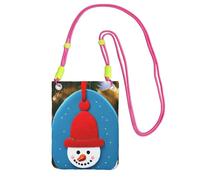 JEJEA Sac à bandoulière en carton de Noël avec imprimé bonhomme de neige pour homme et femme, bandoulière réglable, pour voyage, shopping, Fuchsia, Taille unique