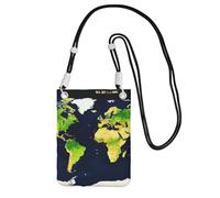 JEJEA Sac à bandoulière imprimé carte du monde pour homme et femme, sac à bandoulière réglable, pour voyage, shopping, Noir , Taille unique