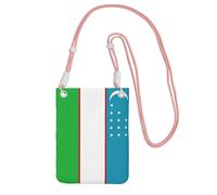 JEJEA Sac à bandoulière imprimé drapeau de la République d'Ouzbékistan pour homme et femme, sac à main à bandoulière réglable, pour voyage, shopping, rose, Taille unique