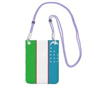 JEJEA Sac à bandoulière imprimé drapeau de la République d'Ouzbékistan pour homme et femme, sac à main à bandoulière réglable, pour voyage, shopping, violet, Taille unique