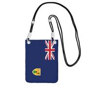 JEJEA Sac à bandoulière imprimé drapeau des îles Turques et Caïques pour homme et femme, sac à bandoulière réglable, pour voyage, shopping, Noir , Taille unique