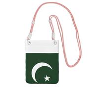 JEJEA Sac à bandoulière imprimé drapeau du Pakistan pour homme et femme, sac à bandoulière réglable, pour voyage, shopping, rose, Taille unique