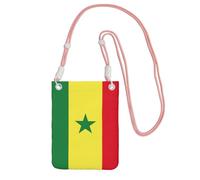 JEJEA Sac à bandoulière imprimé drapeau du Sénégal pour homme et femme, sac à bandoulière réglable, pour voyage, shopping, rose, Taille unique