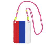 JEJEA Sac à bandoulière imprimé drapeau russe pour homme et femme, sac à bandoulière réglable, pour voyage, shopping, Fuchsia, Taille unique