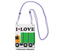 JEJEA Sac à bandoulière imprimé « I Love Orbage Trucks » pour homme et femme, sangle réglable, pour voyage, shopping, violet, Taille unique