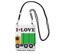 JEJEA Sac à bandoulière imprimé « I Love Orbage Trucks » pour homme et femme, sangle réglable, pour voyage, shopping, Noir , Taille unique