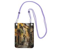 JEJEA Sac à bandoulière italien imprimé vieille rue pour homme et femme, sac à main à bandoulière réglable, pour voyage, shopping, violet, Taille unique