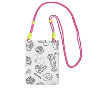 JEJEA Sac à bandoulière noir avec imprimé thé de l'après-midi pour homme et femme, sac à main à bandoulière réglable, pour voyage, shopping, Fuchsia, Taille unique