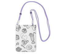 JEJEA Sac à bandoulière noir avec imprimé thé de l'après-midi pour homme et femme, sac à main à bandoulière réglable, pour voyage, shopping, violet, Taille unique