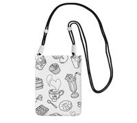 JEJEA Sac à bandoulière noir avec imprimé thé de l'après-midi pour homme et femme, sac à main à bandoulière réglable, pour voyage, shopping, Noir , Taille unique