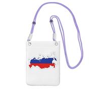 JEJEA Sac à bandoulière pour téléphone à bandoulière avec drapeau russe imprimé carte pour homme et femme, sac à main à bandoulière réglable, pour voyage, shopping, violet, Taille unique