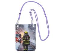 JEJEA Sac à bandoulière pour téléphone à bandoulière avec imprimé flamme pompier pour homme et femme, sangle réglable, pour voyage, shopping, violet, Taille unique