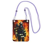JEJEA Sac à bandoulière pour téléphone à bandoulière avec imprimé flamme pompier pour homme et femme, sangle réglable, pour voyage, shopping, violet, Taille unique