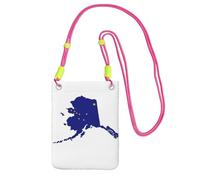 JEJEA Sac à bandoulière pour téléphone portable avec motif carte de l'État de l'Alaska pour homme et femme, sangle réglable, pour voyage, shopping, Fuchsia, Taille unique