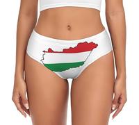 JEJEA Slip pour femme imprimé carte drapeau hongrie, sous-vêtements taille haute, culotte à couverture complète pour femme, sous-vêtements extensibles, Noir , XS