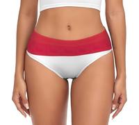 JEJEA Slip pour femme imprimé drapeau de la Hongrie, sous-vêtements taille haute, culotte à couverture complète pour femme, sous-vêtements extensibles, Noir , M