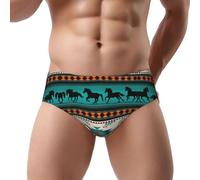 JEJEA Slip pour homme avec motif à rayures de cheval - Taille S à 3XL - Culotte anti-humidité - Taille moyenne, Noir , 3XL