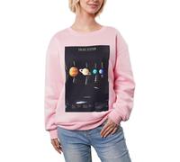 JEJEA Solar System Jupiter Saturne Imprimé Hiver Polaire Doublé Chaud Décontracté Hauts Femme Pull Oversize Manches Longues Pull Mode Sweatshirt, rose, XL