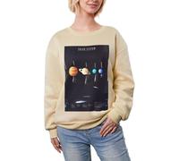 JEJEA Solar System Jupiter Saturne Imprimé Hiver Polaire Doublé Chaud Décontracté Hauts Femme Pull Oversize Manches Longues Pull Mode Sweatshirt, abricot, XS