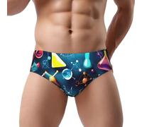 JEJEA Sous-vêtement pour homme imprimé science chimie abstrait taille S à 3XL, slip anti-humidité taille mi-haute évacuant l'humidité, Noir , M