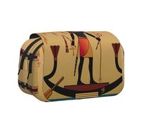 JEJEA Sun Old Trousse à crayons avec impression de grâce égyptienne intemporelle pour crayons, maquillage, boîte de rangement multifonction pour adluts, Noir , Taille unique, Trousse de toilette