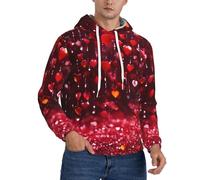 JEJEA Sweat à capuche abstrait imprimé cœur pour homme, cordon de serrage, pull à manches longues, pour un usage quotidien, Noir , 4XL