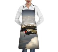 JEJEA Tablier de cuisine imprimé 2 avion de la Seconde Guerre mondiale 2 - Échelle standard - 2_00x - Résistant à l'eau et à l'huile - Tablier de chef de cuisine pour homme et femme