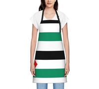 JEJEA Tablier de cuisine imprimé drapeau de la Palestine - Résistant aux gouttes d'eau - Avec sangle de cou réglable - Pour la cuisine des femmes