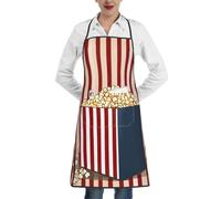 JEJEA Tablier de cuisine imprimé popcorn résistant à l'eau et à l'huile, tablier de chef de cuisine pour homme et femme