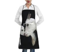 JEJEA Tablier de cuisine motif bébé chèvre mignon avec imprimé mère, résistant à l'eau et à l'huile, tablier de chef de cuisine pour homme et femme