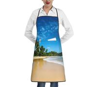 JEJEA Tablier de cuisine motif vague de ciel transparent résistant à l'eau et à l'huile, tablier de chef de cuisine pour homme et femme