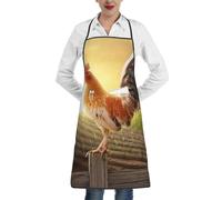 JEJEA Tablier de cuisine résistant à l'eau et à l'huile - Motif coq de poulet - Pour homme et femme