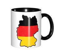 JEJEA Tasse à café en céramique avec imprimé carte du drapeau allemand, 325 ml, tasses à café élégantes avec coffret cadeau pour femmes, 6 couleurs