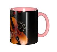JEJEA Tasse en céramique avec imprimé partition de violon 325 ml, tasses à café élégantes avec coffret cadeau pour femme, 6 couleurs