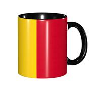 JEJEA Tasse en poterie avec motif drapeau de la Roumanie - 325 ml - Tasses à café élégantes en céramique - Avec coffret cadeau - Pour femme - 6 couleurs