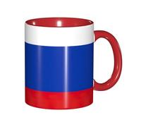 JEJEA Tasse en poterie de 325 ml avec imprimé drapeau russe, tasses à café élégantes avec coffret cadeau pour femmes, 6 couleurs