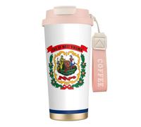 JEJEA Tasses isothermes en acier inoxydable à double paroi avec drapeau de l'État de Virginie-Occidentale pour la maison et le bureau