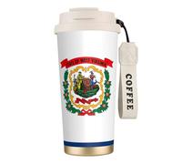 JEJEA Tasses isothermes en acier inoxydable à double paroi avec drapeau de l'État de Virginie-Occidentale pour la maison et le bureau