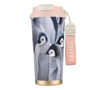 JEJEA Tasses isothermes en acier inoxydable à double paroi avec imprimé pingouin mignon pour la maison et le bureau