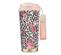 JEJEA Tasses isothermes en acier inoxydable à double paroi avec motif léopard pour la maison et le bureau