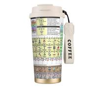 JEJEA Tasses isothermes en acier inoxydable à double paroi avec tableau périodique des éléments, tasse à café de voyage pour la maison et le bureau