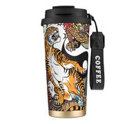 JEJEA Tasses isothermes en acier inoxydable à double paroi, motif dragon et tigre, tasse à café de voyage pour la maison et le bureau