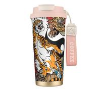 JEJEA Tasses isothermes en acier inoxydable à double paroi, motif dragon et tigre, tasse à café de voyage pour la maison et le bureau