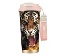 JEJEA Tasses isothermes en acier inoxydable à double paroi, motif tigre rugissant, tasse à café de voyage pour la maison et le bureau