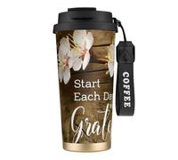 JEJEA Tasses isothermes en acier inoxydable avec citations inspirantes, tasses à café à double paroi, tasse à café de voyage pour la maison et le bureau
