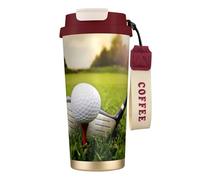JEJEA Tasses isothermes en acier inoxydable avec impression balle de golf, tasses à café à double paroi, tasse à café de voyage pour la maison et le bureau